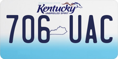 KY license plate 706UAC