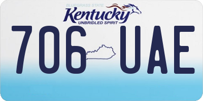 KY license plate 706UAE