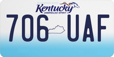 KY license plate 706UAF