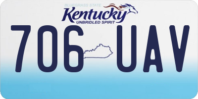 KY license plate 706UAV