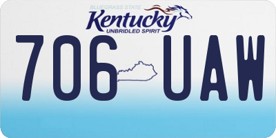 KY license plate 706UAW