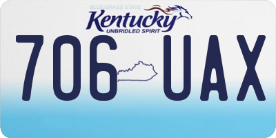 KY license plate 706UAX