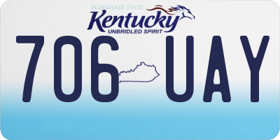 KY license plate 706UAY