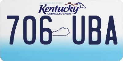 KY license plate 706UBA