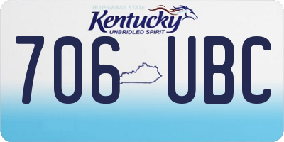 KY license plate 706UBC