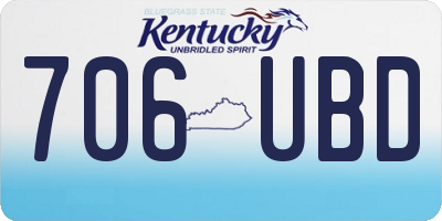KY license plate 706UBD