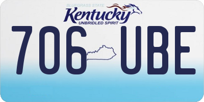 KY license plate 706UBE