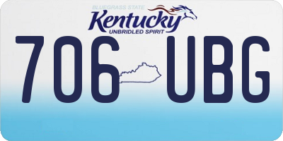 KY license plate 706UBG