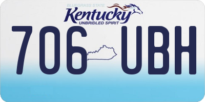 KY license plate 706UBH