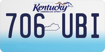 KY license plate 706UBI