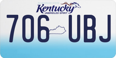 KY license plate 706UBJ