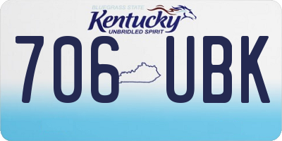 KY license plate 706UBK