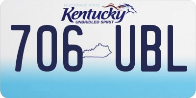 KY license plate 706UBL