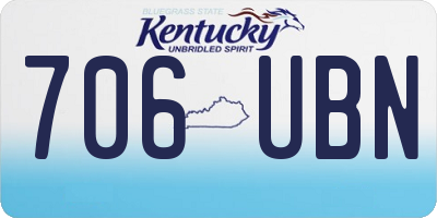 KY license plate 706UBN