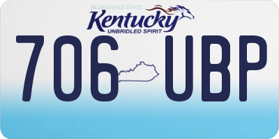 KY license plate 706UBP