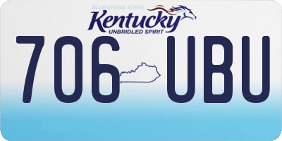 KY license plate 706UBU
