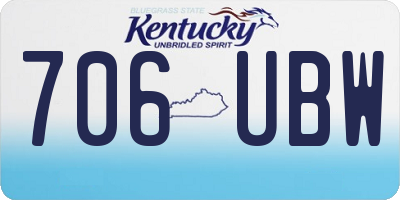 KY license plate 706UBW
