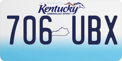 KY license plate 706UBX