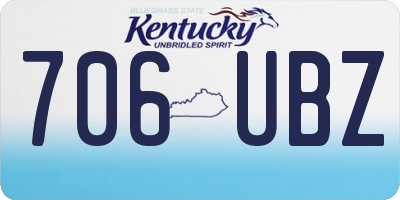 KY license plate 706UBZ