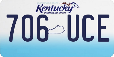 KY license plate 706UCE