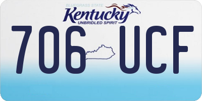 KY license plate 706UCF