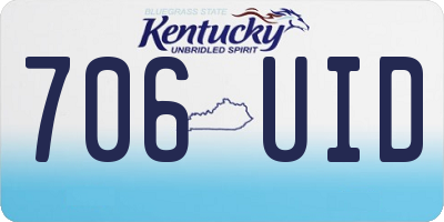 KY license plate 706UID