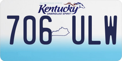 KY license plate 706ULW
