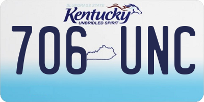 KY license plate 706UNC
