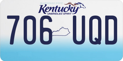 KY license plate 706UQD