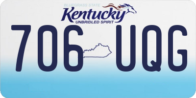 KY license plate 706UQG