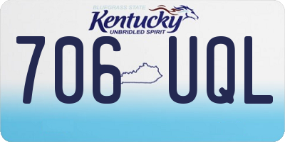 KY license plate 706UQL