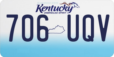 KY license plate 706UQV