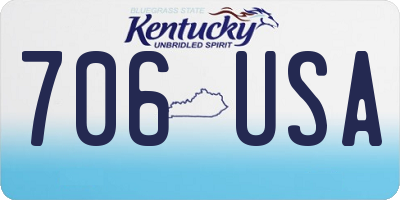 KY license plate 706USA