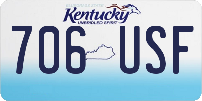 KY license plate 706USF