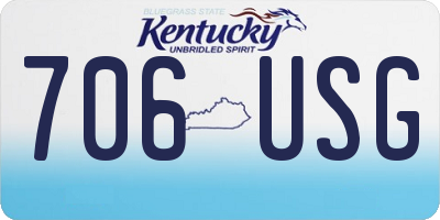 KY license plate 706USG