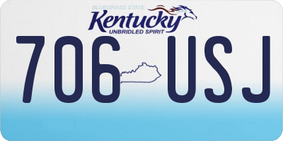 KY license plate 706USJ