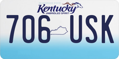 KY license plate 706USK