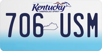 KY license plate 706USM