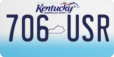 KY license plate 706USR