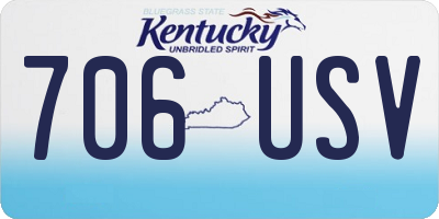 KY license plate 706USV