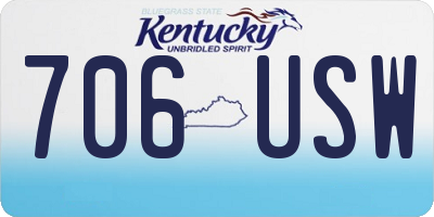 KY license plate 706USW