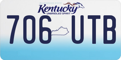 KY license plate 706UTB