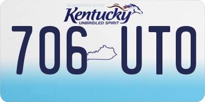 KY license plate 706UTO