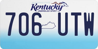 KY license plate 706UTW