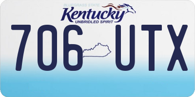 KY license plate 706UTX