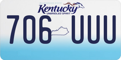 KY license plate 706UUU