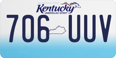 KY license plate 706UUV