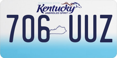 KY license plate 706UUZ