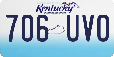 KY license plate 706UVO