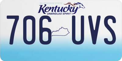 KY license plate 706UVS
